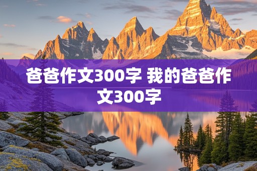 爸爸作文300字 我的爸爸作文300字