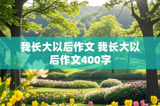 我长大以后作文 我长大以后作文400字