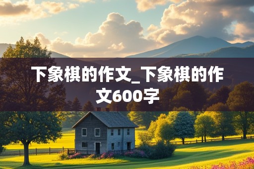 下象棋的作文_下象棋的作文600字