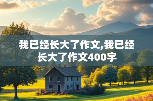 我已经长大了作文,我已经长大了作文400字