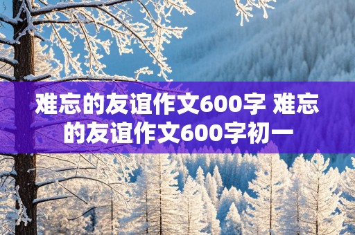 难忘的友谊作文600字 难忘的友谊作文600字初一