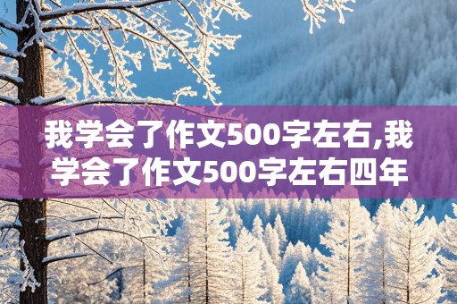 我学会了作文500字左右,我学会了作文500字左右四年级