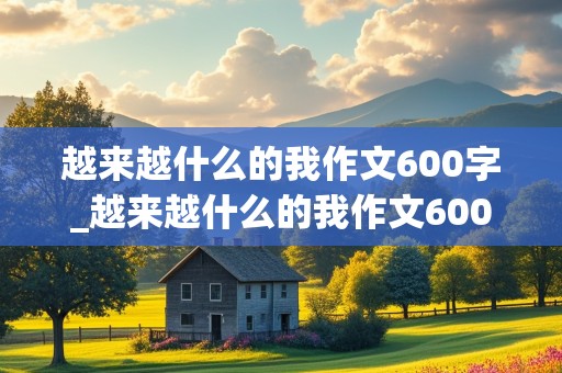 越来越什么的我作文600字_越来越什么的我作文600字初二水平