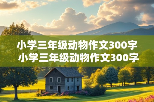 小学三年级动物作文300字 小学三年级动物作文300字小狗