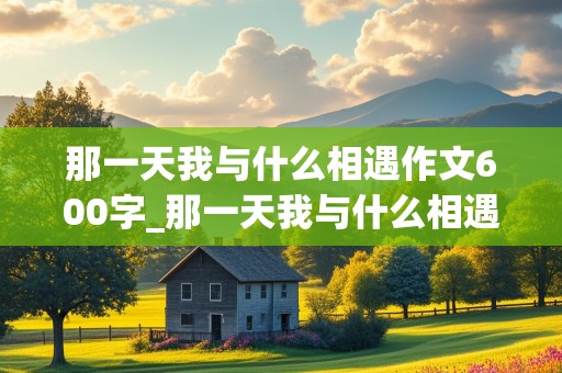 那一天我与什么相遇作文600字_那一天我与什么相遇作文600字记叙文