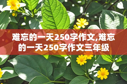 难忘的一天250字作文,难忘的一天250字作文三年级