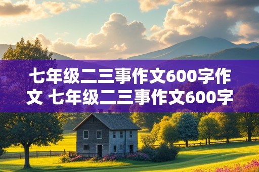 七年级二三事作文600字作文 七年级二三事作文600字作文优秀作文