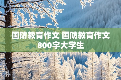 国防教育作文 国防教育作文800字大学生