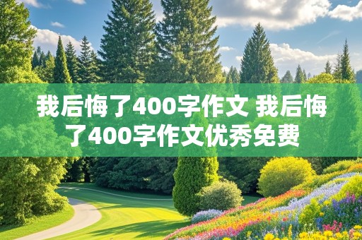 我后悔了400字作文 我后悔了400字作文优秀免费