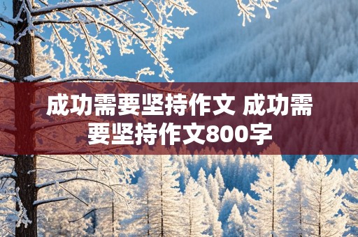 成功需要坚持作文 成功需要坚持作文800字