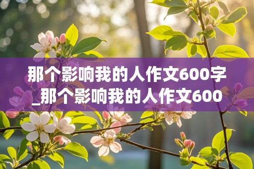 那个影响我的人作文600字_那个影响我的人作文600字初二