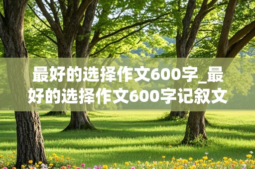 最好的选择作文600字_最好的选择作文600字记叙文