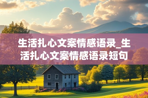 生活扎心文案情感语录_生活扎心文案情感语录短句