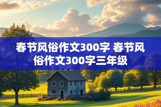 春节风俗作文300字 春节风俗作文300字三年级