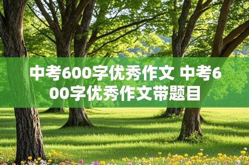 中考600字优秀作文 中考600字优秀作文带题目