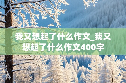 我又想起了什么作文_我又想起了什么作文400字