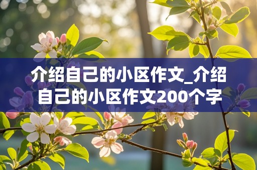 介绍自己的小区作文_介绍自己的小区作文200个字