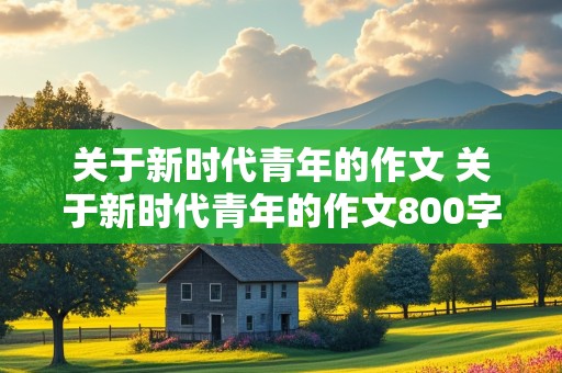 关于新时代青年的作文 关于新时代青年的作文800字