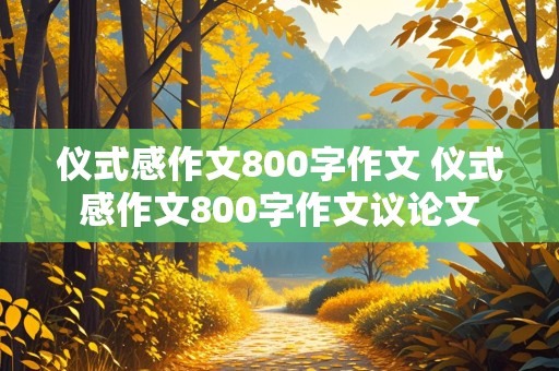 仪式感作文800字作文 仪式感作文800字作文议论文