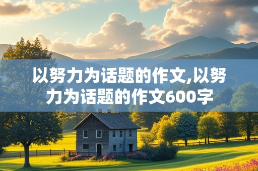 以努力为话题的作文,以努力为话题的作文600字