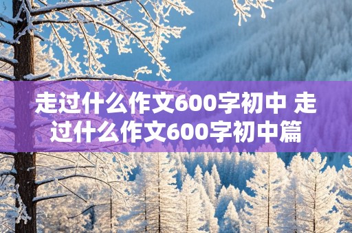 走过什么作文600字初中 走过什么作文600字初中篇