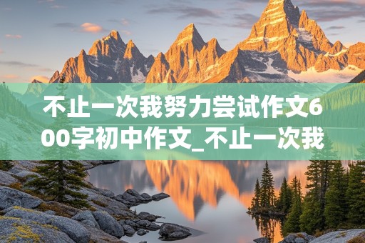 不止一次我努力尝试作文600字初中作文_不止一次我努力尝试作文600字初中作文开头