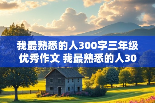 我最熟悉的人300字三年级优秀作文 我最熟悉的人300字三年级优秀作文妈妈