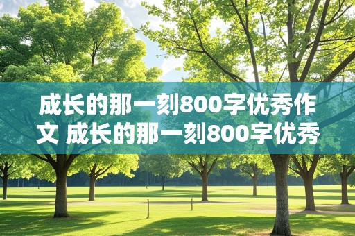 成长的那一刻800字优秀作文 成长的那一刻800字优秀作文初中