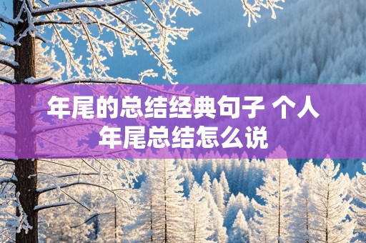 年尾的总结经典句子 个人年尾总结怎么说