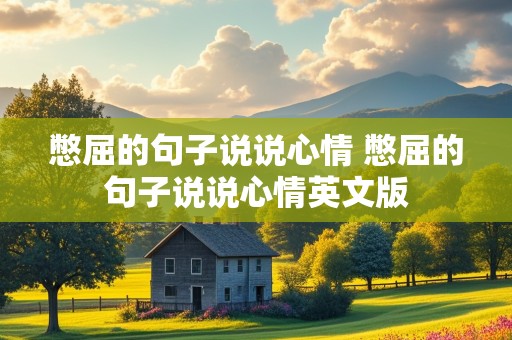 憋屈的句子说说心情 憋屈的句子说说心情英文版