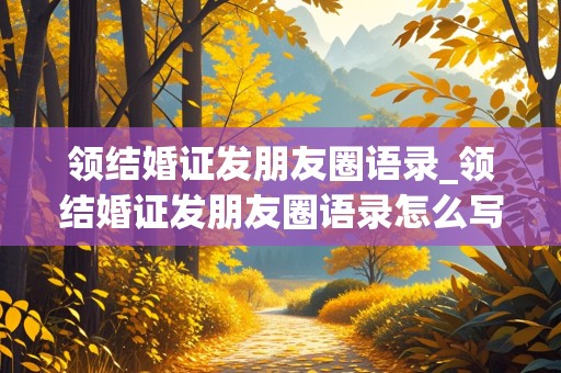 领结婚证发朋友圈语录_领结婚证发朋友圈语录怎么写