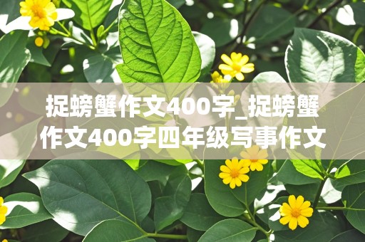 捉螃蟹作文400字_捉螃蟹作文400字四年级写事作文