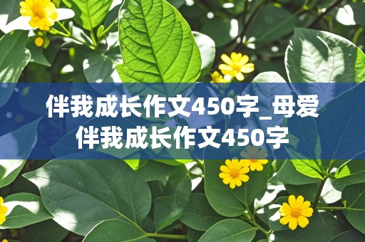 伴我成长作文450字_母爱伴我成长作文450字