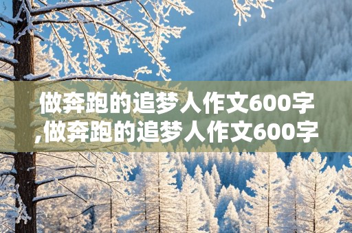 做奔跑的追梦人作文600字,做奔跑的追梦人作文600字初中