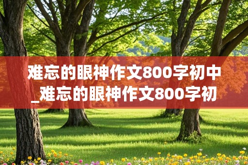 难忘的眼神作文800字初中_难忘的眼神作文800字初中优美