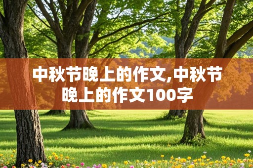 中秋节晚上的作文,中秋节晚上的作文100字