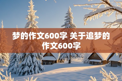 梦的作文600字 关于追梦的作文600字