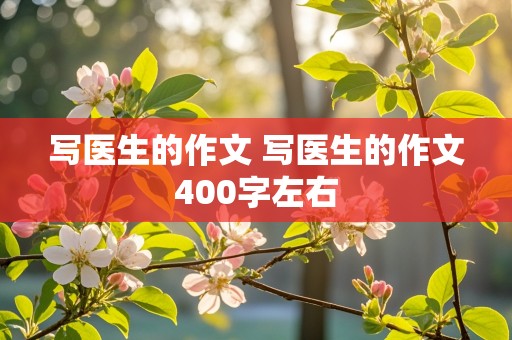 写医生的作文 写医生的作文400字左右