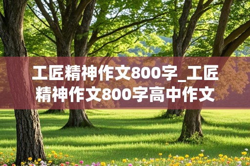 工匠精神作文800字_工匠精神作文800字高中作文