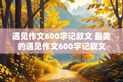 遇见作文600字记叙文 最美的遇见作文600字记叙文