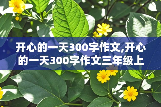 开心的一天300字作文,开心的一天300字作文三年级上册