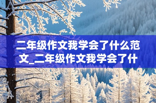 二年级作文我学会了什么范文_二年级作文我学会了什么范文80字