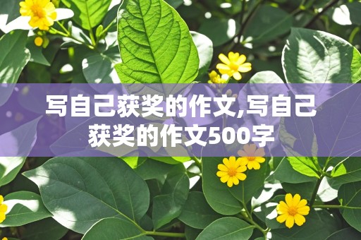 写自己获奖的作文,写自己获奖的作文500字