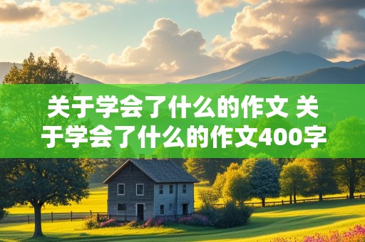 关于学会了什么的作文 关于学会了什么的作文400字