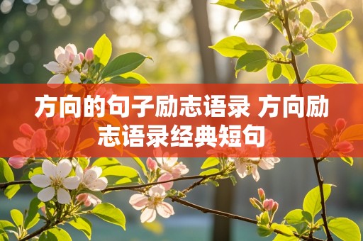 方向的句子励志语录 方向励志语录经典短句