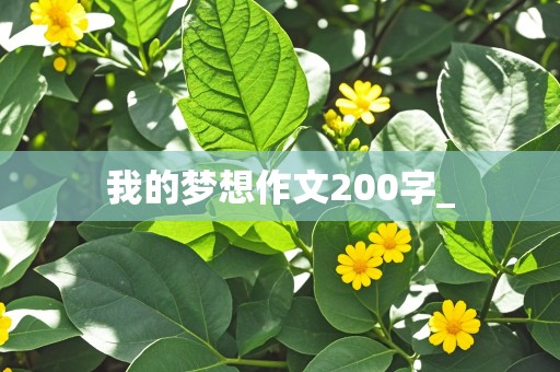 我的梦想作文200字_