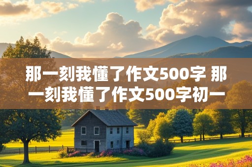 那一刻我懂了作文500字 那一刻我懂了作文500字初一