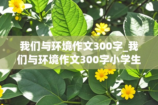 我们与环境作文300字_我们与环境作文300字小学生