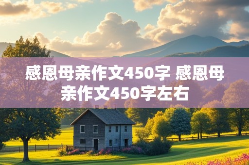 感恩母亲作文450字 感恩母亲作文450字左右