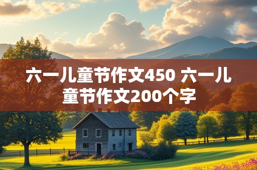 六一儿童节作文450 六一儿童节作文200个字